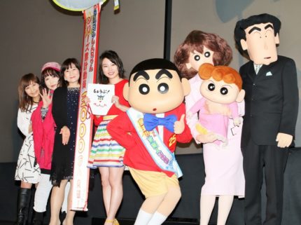 (左から)こおろぎさとみ、ならはしみき、矢島晶子、志田未来